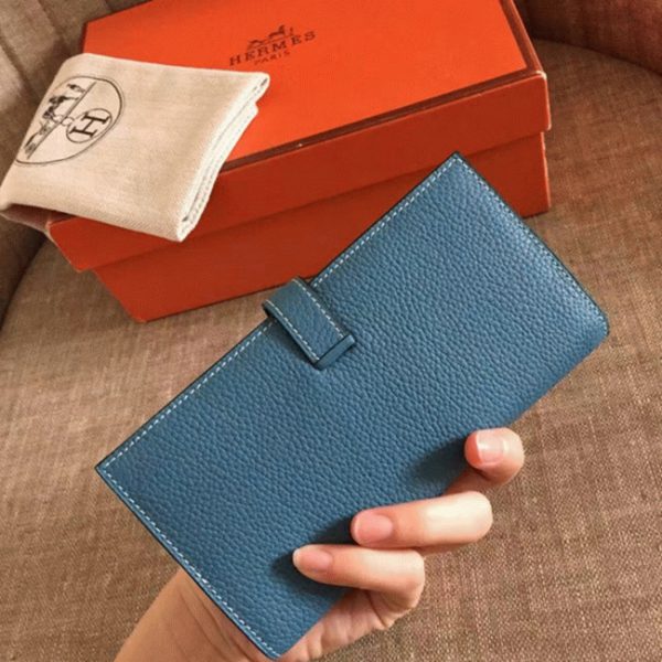 Contrefaçon Portefeuille Hermès Bearn Bleu Jean Clémence – Image 2