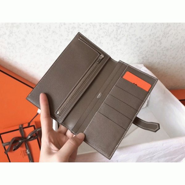 Fausse Portefeuille Hermès Bearn Noir/Taupe – Image 5