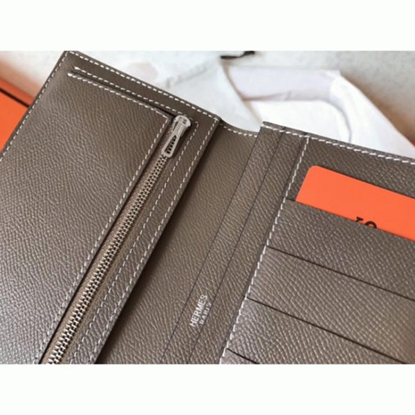 Fausse Portefeuille Hermès Bearn Noir/Taupe – Image 4
