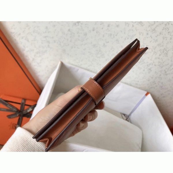 Faux Luxe Portefeuille Hermès Bearn Or Swift – Image 8