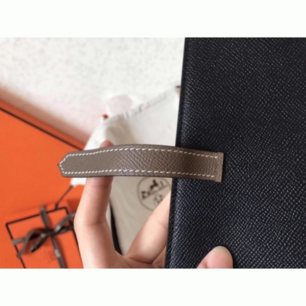 Fausse Portefeuille Hermès Bearn Noir/Taupe – Image 3