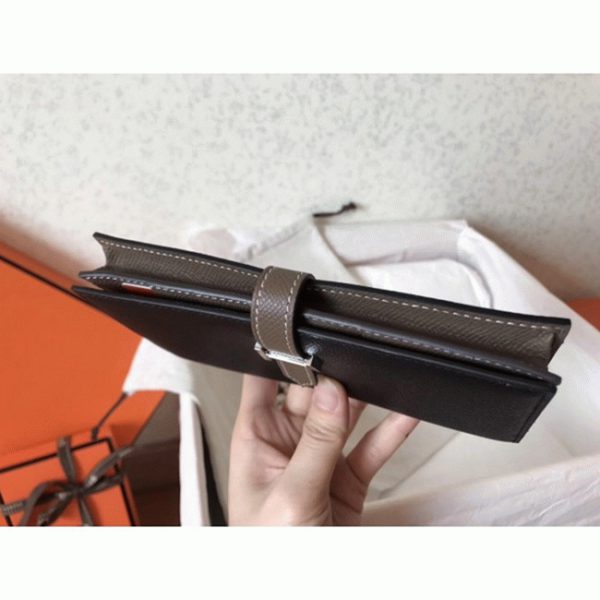 Fausse Portefeuille Hermès Bearn Noir/Taupe – Image 2