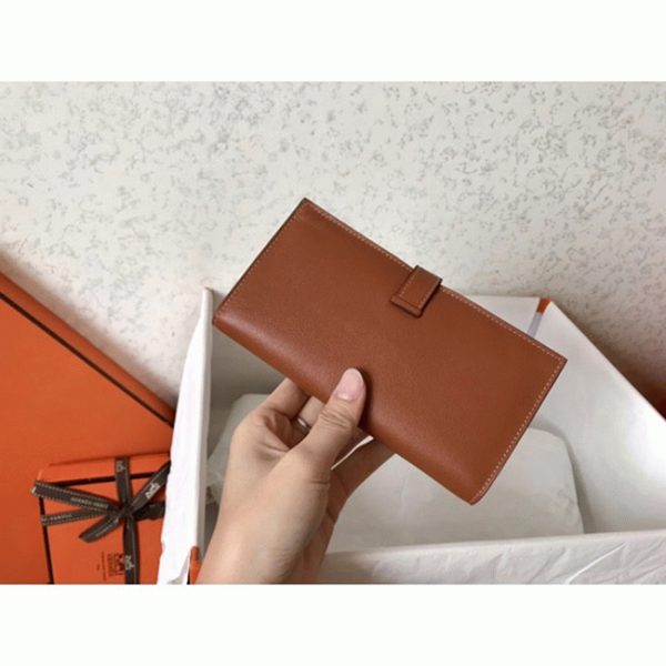 Faux Luxe Portefeuille Hermès Bearn Or Swift – Image 7