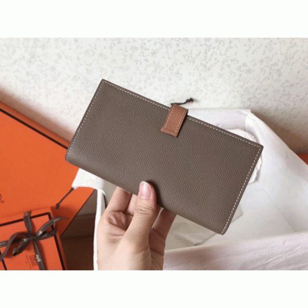 Réplique de Luxe 1:1 Portefeuille Hermès Bearn Taupe/Marron – Image 6
