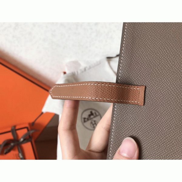 Réplique de Luxe 1:1 Portefeuille Hermès Bearn Taupe/Marron – Image 2