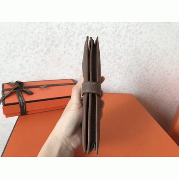 Faux Luxe Portefeuille Hermès Bearn Taupe Clémence – Image 7