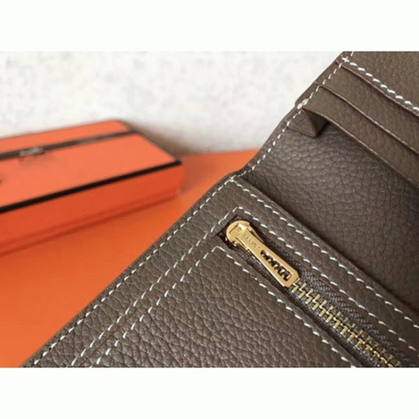 Faux Luxe Portefeuille Hermès Bearn Taupe Clémence – Image 3