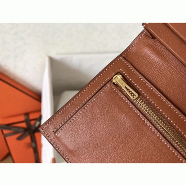 Faux Luxe Portefeuille Hermès Bearn Or Swift – Image 5