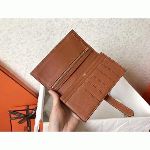 Faux Luxe Portefeuille Hermès Bearn Or Swift – Image 3