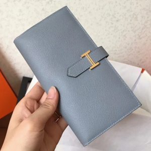 Fausse Portefeuille Hermès Bearn Bleu Lin Epsom