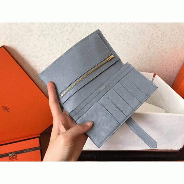 Fausse Portefeuille Hermès Bearn Bleu Lin Epsom – Image 5