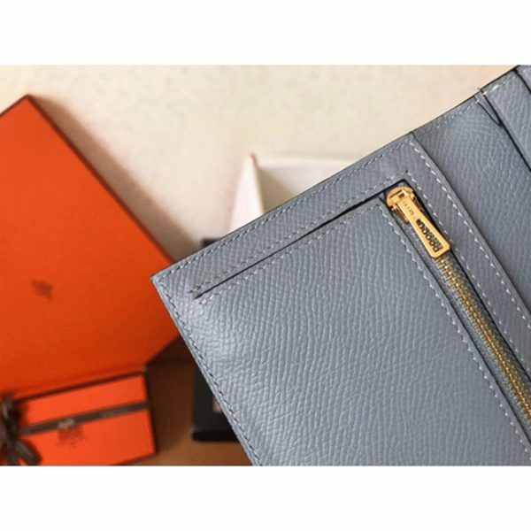 Fausse Portefeuille Hermès Bearn Bleu Lin Epsom – Image 4