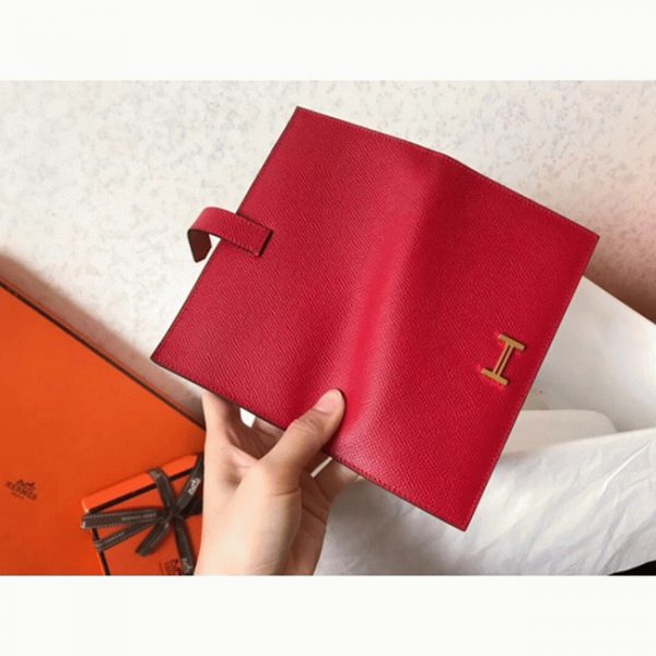 Fausse Portefeuille Hermès Bearn Rouge Epsom – Image 7
