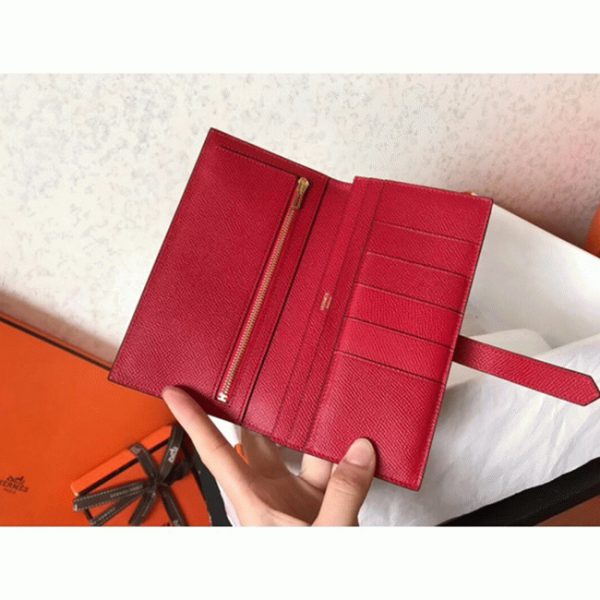 Fausse Portefeuille Hermès Bearn Rouge Epsom – Image 6