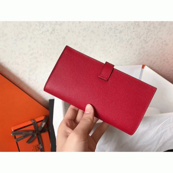 Fausse Portefeuille Hermès Bearn Rouge Epsom – Image 2