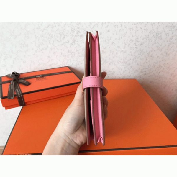 Contrefaçon Portefeuille Hermès Bearn Gris/Rose Epsom – Image 8