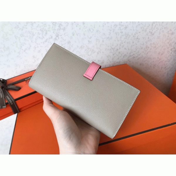 Contrefaçon Portefeuille Hermès Bearn Gris/Rose Epsom – Image 6