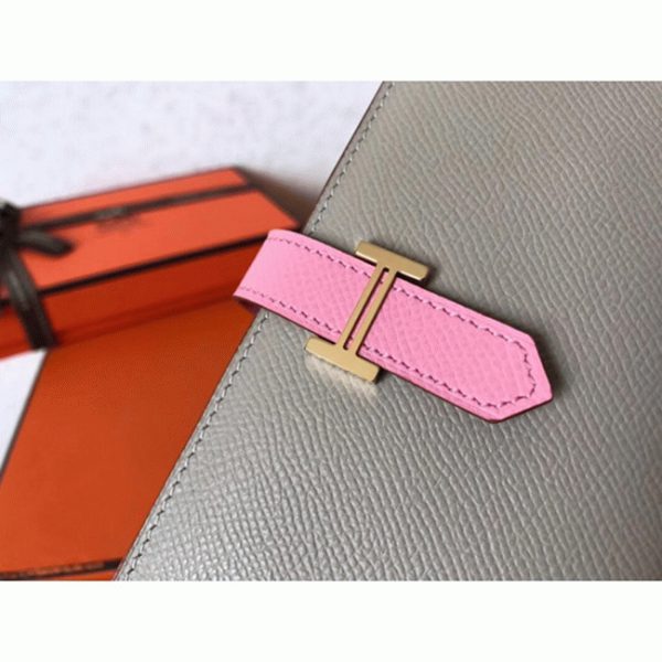 Contrefaçon Portefeuille Hermès Bearn Gris/Rose Epsom – Image 5