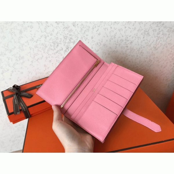 Contrefaçon Portefeuille Hermès Bearn Gris/Rose Epsom – Image 4