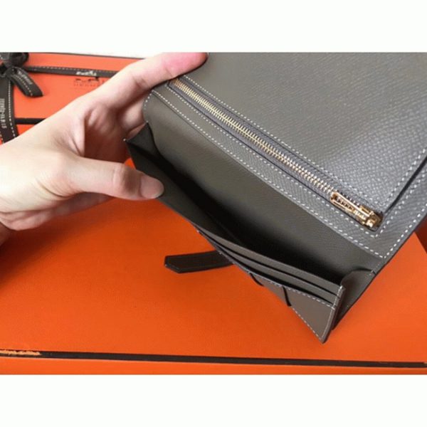 Fausse Portefeuille Hermès Bearn Taupe Epsom – Image 8