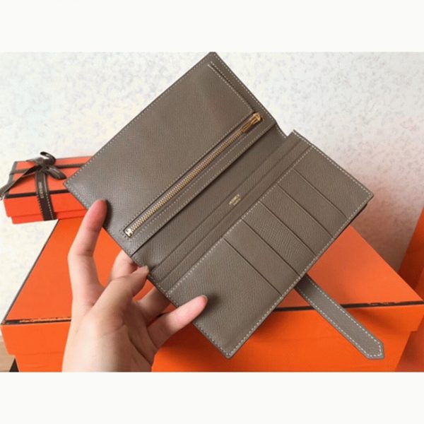 Fausse Portefeuille Hermès Bearn Taupe Epsom – Image 7