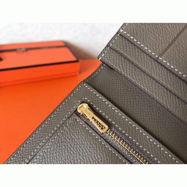 Fausse Portefeuille Hermès Bearn Taupe Epsom – Image 5