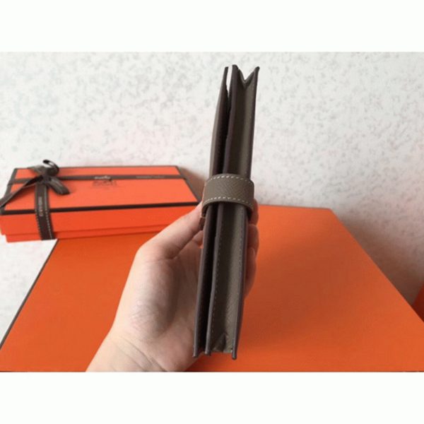 Fausse Portefeuille Hermès Bearn Taupe Epsom – Image 4