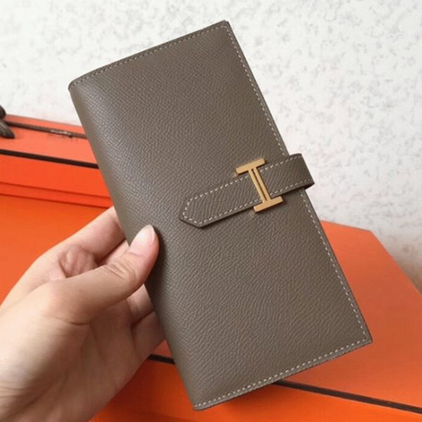 Fausse Portefeuille Hermès Bearn Taupe Epsom