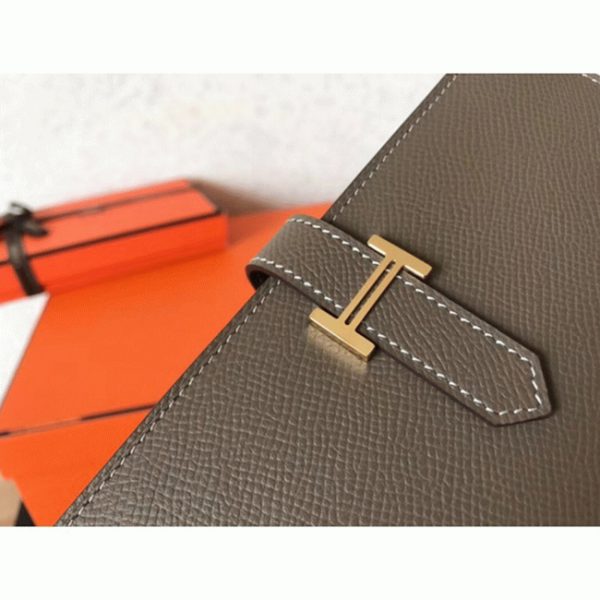 Fausse Portefeuille Hermès Bearn Taupe Epsom – Image 2