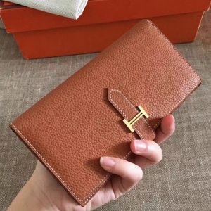 Contrefaçon Designer Portefeuille Hermès Bearn Marron