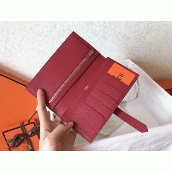 Réplique Designer Portefeuille Hermès Bearn Noir/Rubis – Image 7