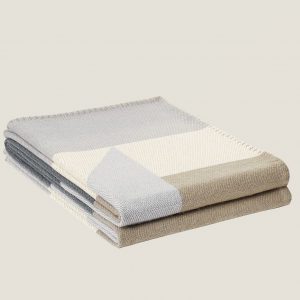 Fausse Couverture H Drapeau Hermès Acier et Perle Cachemire