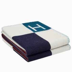 Fausse Couverture Avalon Vibration Hermès écru Indigo