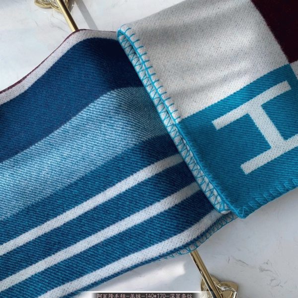 Fausse Couverture Avalon Vibration Hermès écru Indigo – Image 3