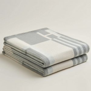 Fausse Couverture Ithaque Hermès Grise Laine et Cachemire