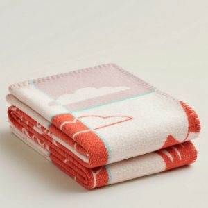 Fausse Couverture Avalon Epopée Hermès Mandarine Laine et Cachemire