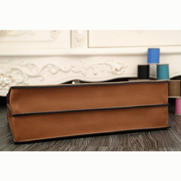 Fausse Sac Hermès Kelly Depeche 38cm Porte-documents Marron Cuir de Veau – Image 8