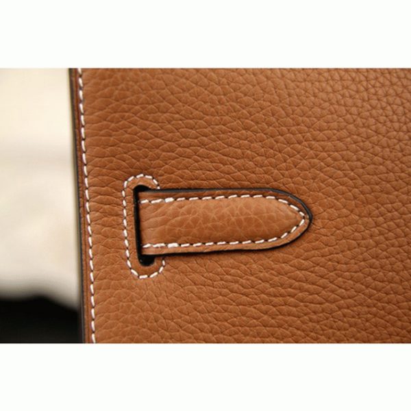 Fausse Sac Hermès Kelly Depeche 38cm Porte-documents Marron Cuir de Veau – Image 3