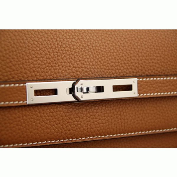 Fausse Sac Hermès Kelly Depeche 38cm Porte-documents Marron Cuir de Veau – Image 2