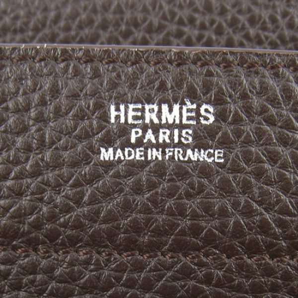 Contrefaçon Sacoche Hermès Sac A Depeches 38cm Chocolat en Cuir de Veau – Image 3