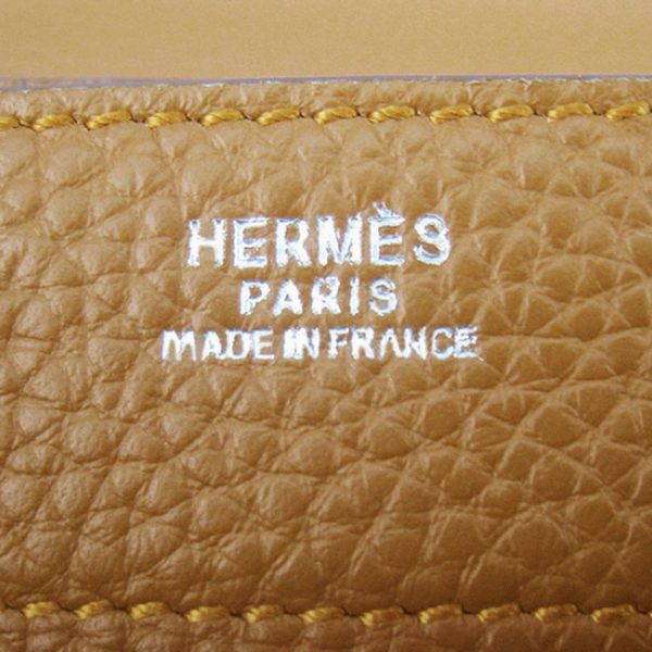 Fausse Sacoche Hermès Sac A Depeches 38cm Marron en Cuir de Veau – Image 5
