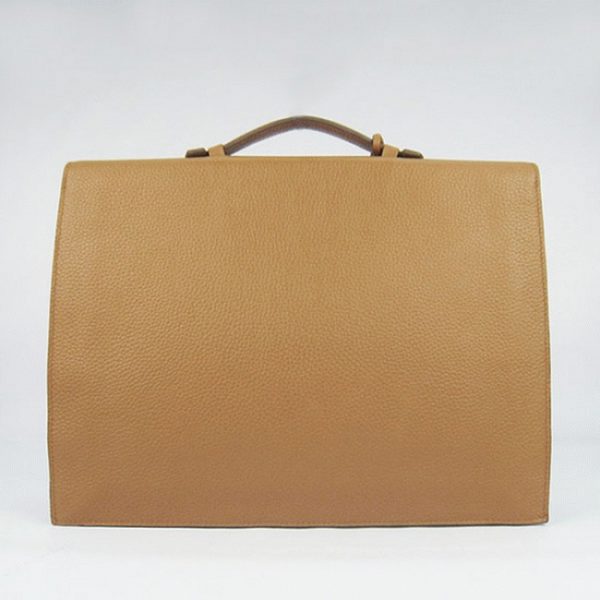 Fausse Sacoche Hermès Sac A Depeches 38cm Marron en Cuir de Veau – Image 4