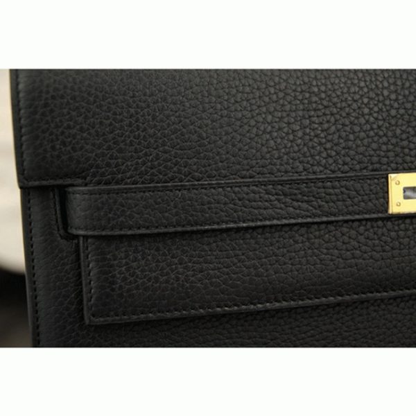 Réplique Top Sac Hermès Kelly Depeche 38cm Porte-documents Noir Cuir de Veau – Image 8