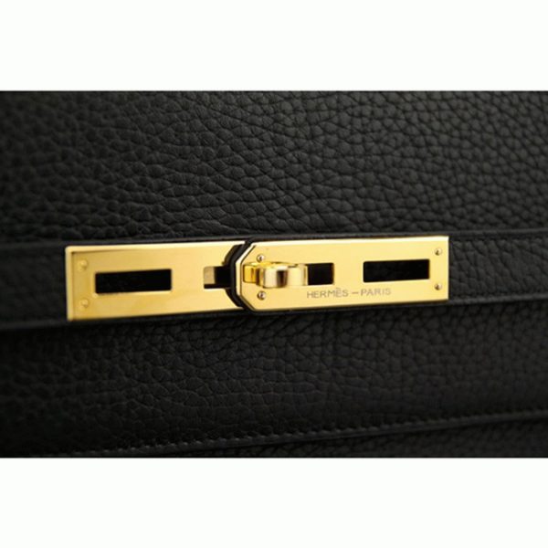 Réplique Top Sac Hermès Kelly Depeche 38cm Porte-documents Noir Cuir de Veau – Image 2