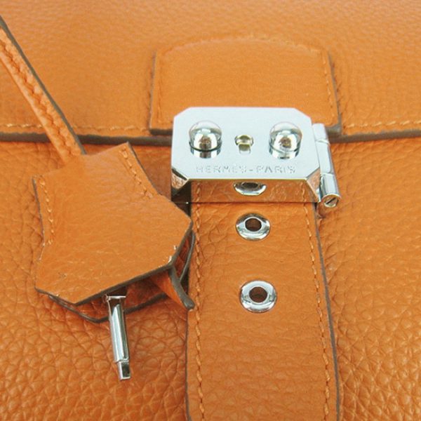 Sacoche Hermès Sac A Depeches 38CM Contrefa?on Orange – Image 8