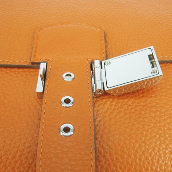 Sacoche Hermès Sac A Depeches 38CM Contrefa?on Orange – Image 7