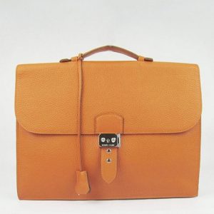 Sacoche Hermès Sac A Depeches 38CM Contrefa?on Orange