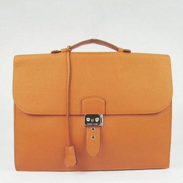 Sacoche Hermès Sac A Depeches 38CM Contrefa?on Orange