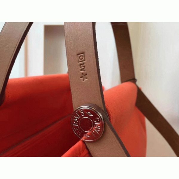 Réplique Hermès Cabag Elan Sac à Main Toile Capucine – Image 5