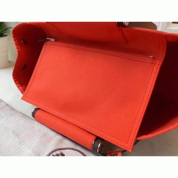 Réplique Hermès Cabag Elan Sac à Main Toile Capucine – Image 7